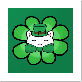 St Patrick's day cat Posters and Art